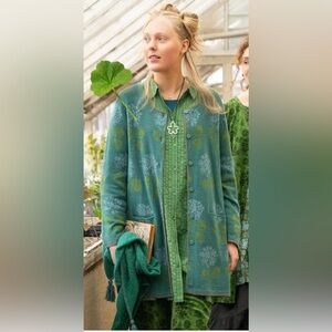 Green Floral Women's Cardigan